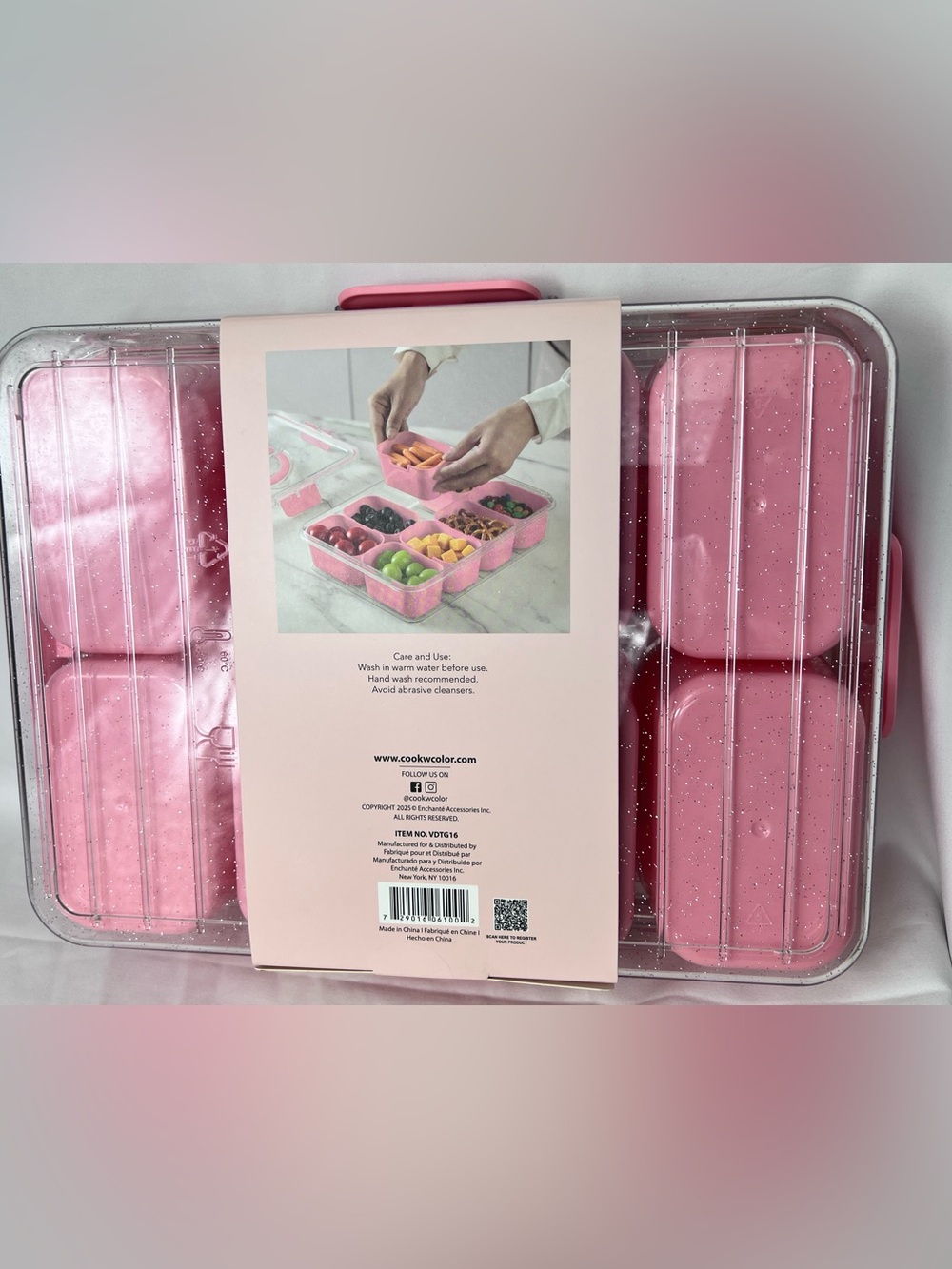 CWC Pink On-The-Go Snack Box - 8 Compartment - Picture 2 of 8